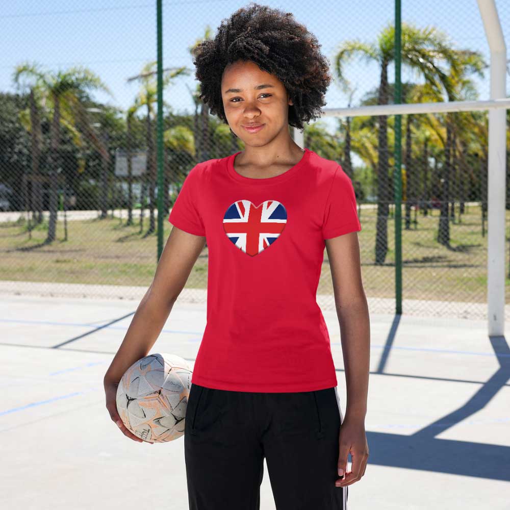 Ladies Union Jack Heart T-shirt